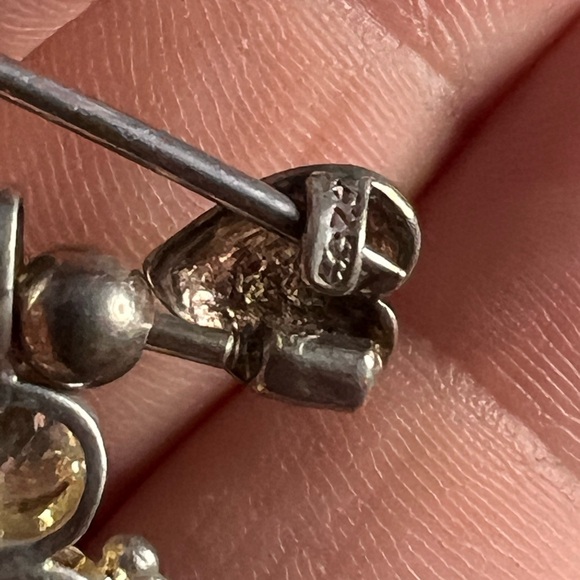 Vintage Sterling Silver 925 2 Children on Heart Safety Pin Brooch Boy Girl Boy - Picture 3 of 4